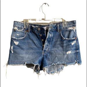 Zara distressed button fly jean shorts size 30